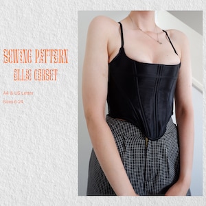 Ellie Corset Top Bustier Sizes 6-24 UK / Europe 32-50/ US sizes 2- 20 Sewing Pattern