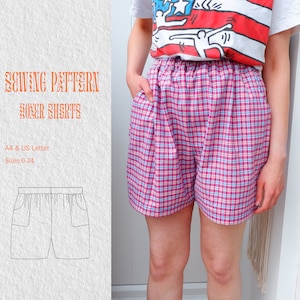 Trendy Boxer Shorts Sizes xs-xxxl 4-24 UK, US  1- 20 Sewing Pattern