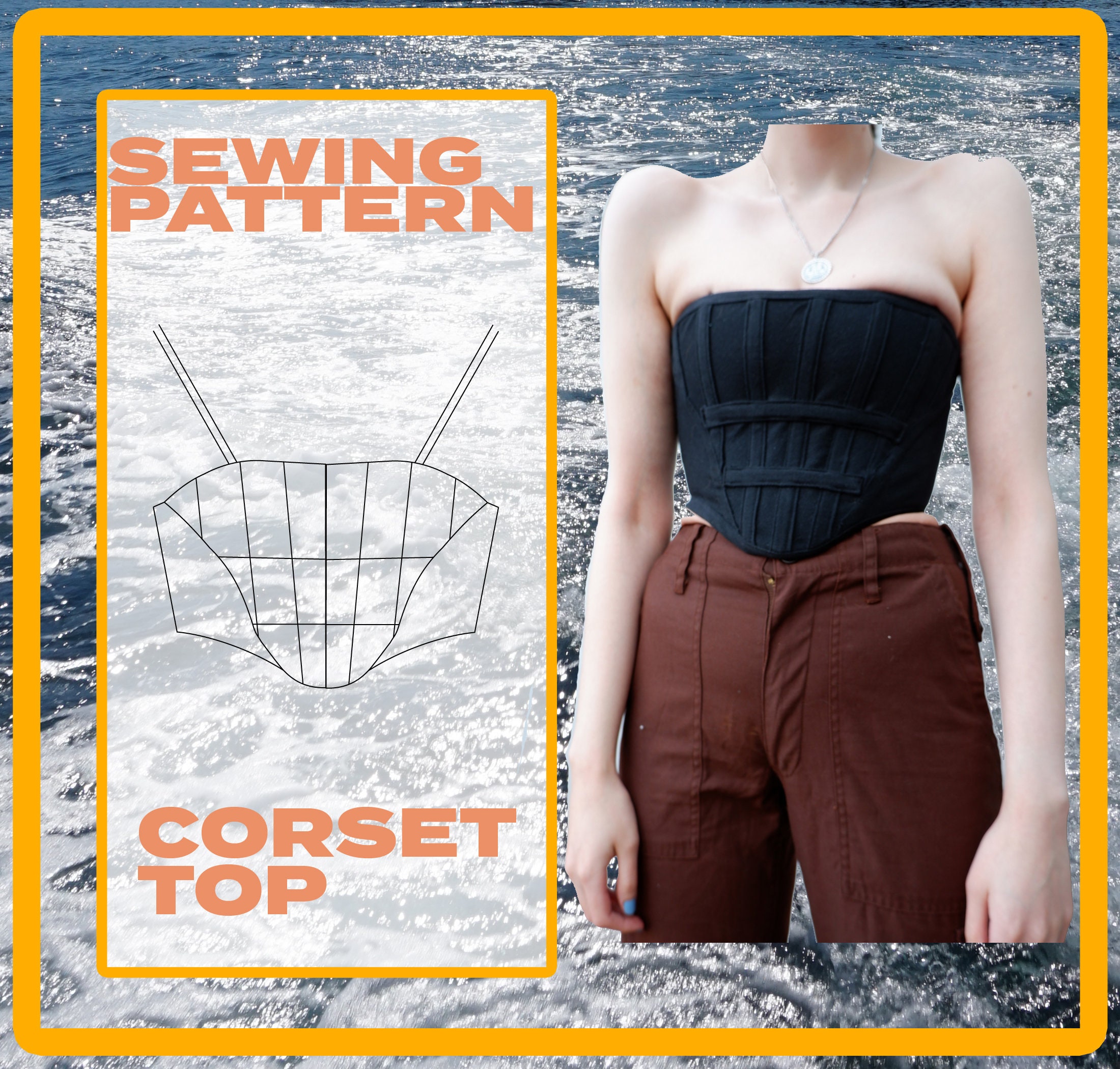 Trendy Long Corset Top Bustier Sizes 6-24 UK / Europe 32-50/ US Sizes 2 20  Sewing Pattern 