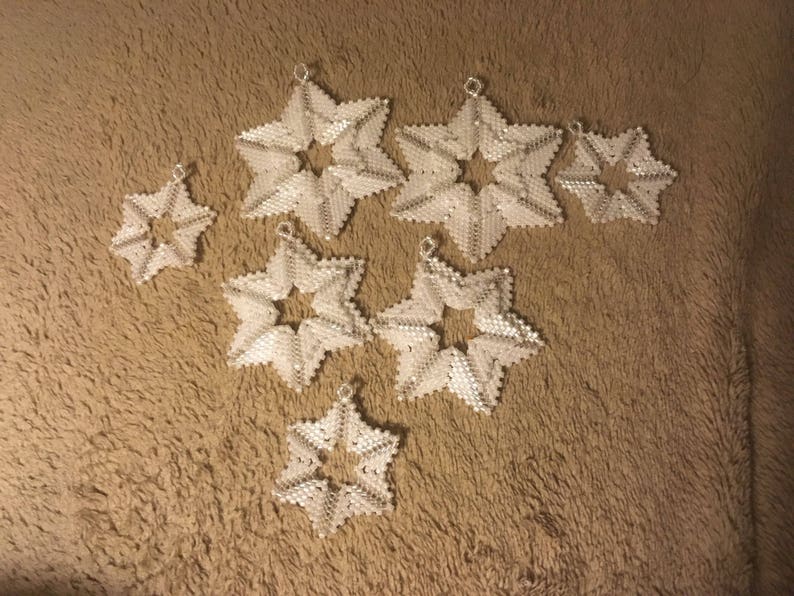 Christmas Tree Stars Ornaments Set of Seven