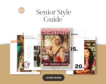 Senior Style Guide, Senior magazine template, Canva template, preppy, Client Style Guide, Family Styling Guide, What to wear guide