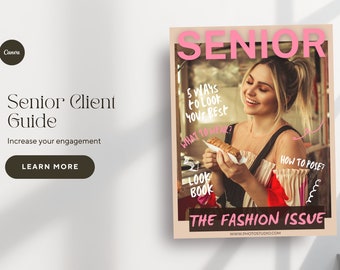 Senior Style Guide, Senior magazine template, Canva template, preppy, Client Style Guide, Family Styling Guide, What to wear guide