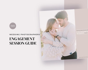 Romantic Engagement Photographer Pricing Guide Canva, Engagement styling guide, photographer magazine, pricing guide for photographers