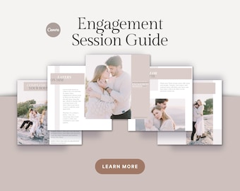 Romantic Engagement Photographer Pricing Guide Canva, Engagement styling guide, photographer magazine, pricing guide for photographers
