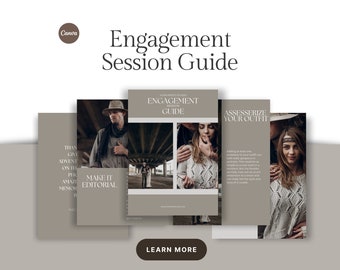 Boho engagement photography pricing guide, engagement guide canva, photographer magazine, pricing guide for photographers