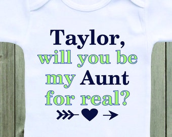 Will you be my Aunt Marriage Proposal Baby Onesie Custom Onesie Wedding Proposal Ideas Engagement Baby Shirt Aunt Onesie Aunt Shirt New Aunt