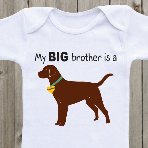My Big brother is a Chocolate Lab Baby Onesie ® Funny Onesie ® Sibling Shirt Dog lover baby Baby Shower Gift Unisex baby clothes