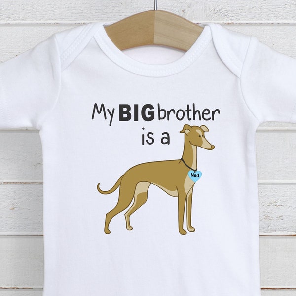 My Big brother is a Greyhound Dog lover baby onesie Unisex baby clothing Baby outfit Newborn Outfit Coming Home Outfit Baby Shower Gift