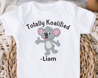 Koala baby onesie bodysuit personalized custom shirt romper toddler newborn clothes infant clothing unisex shower gift cute creeper