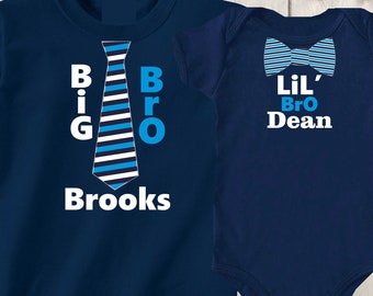 Big brother little brother Shirts Big bro Lil Bro Shirts Boys Outfit Matching Shirts Sibling Shirts Personalized Shirts Baby Shower Gift