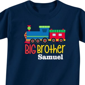 Big brother Shirt Trains design Toddler Shirt Boy Shirt Personalized Shirt Sibling Outfit Sibling Shirt Baby Shower Gift Boy Clothes Outfit image 1