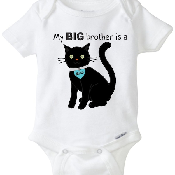 My Big brother is a Cat baby onesie cat onesie funny onesie custom onesie personalized baby shirt Baby shower gift family pet