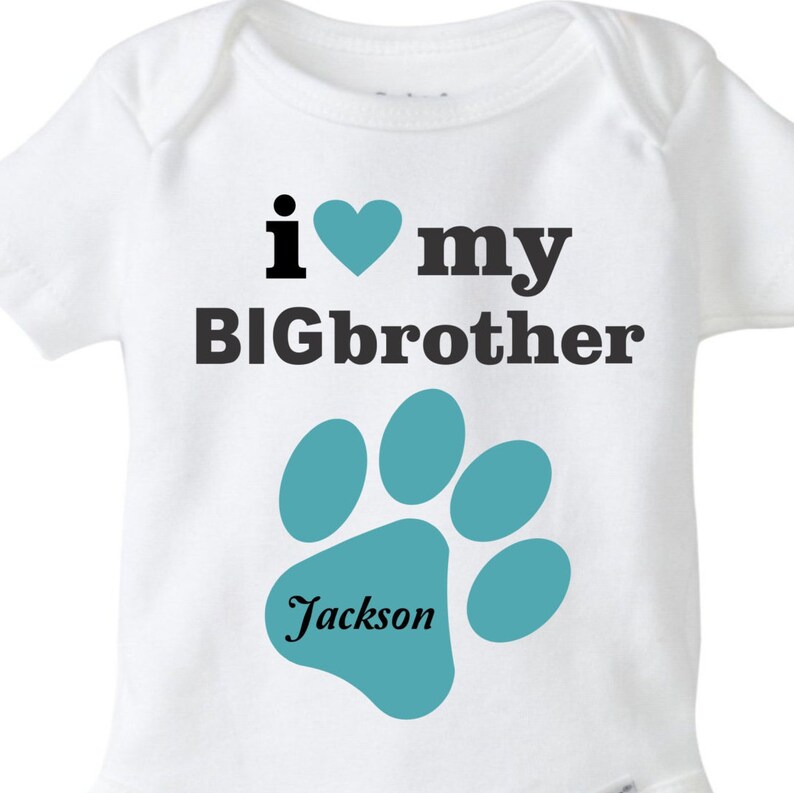 I love my Big sister dog shirt/baby onesie Dog sibling shirt Etsy