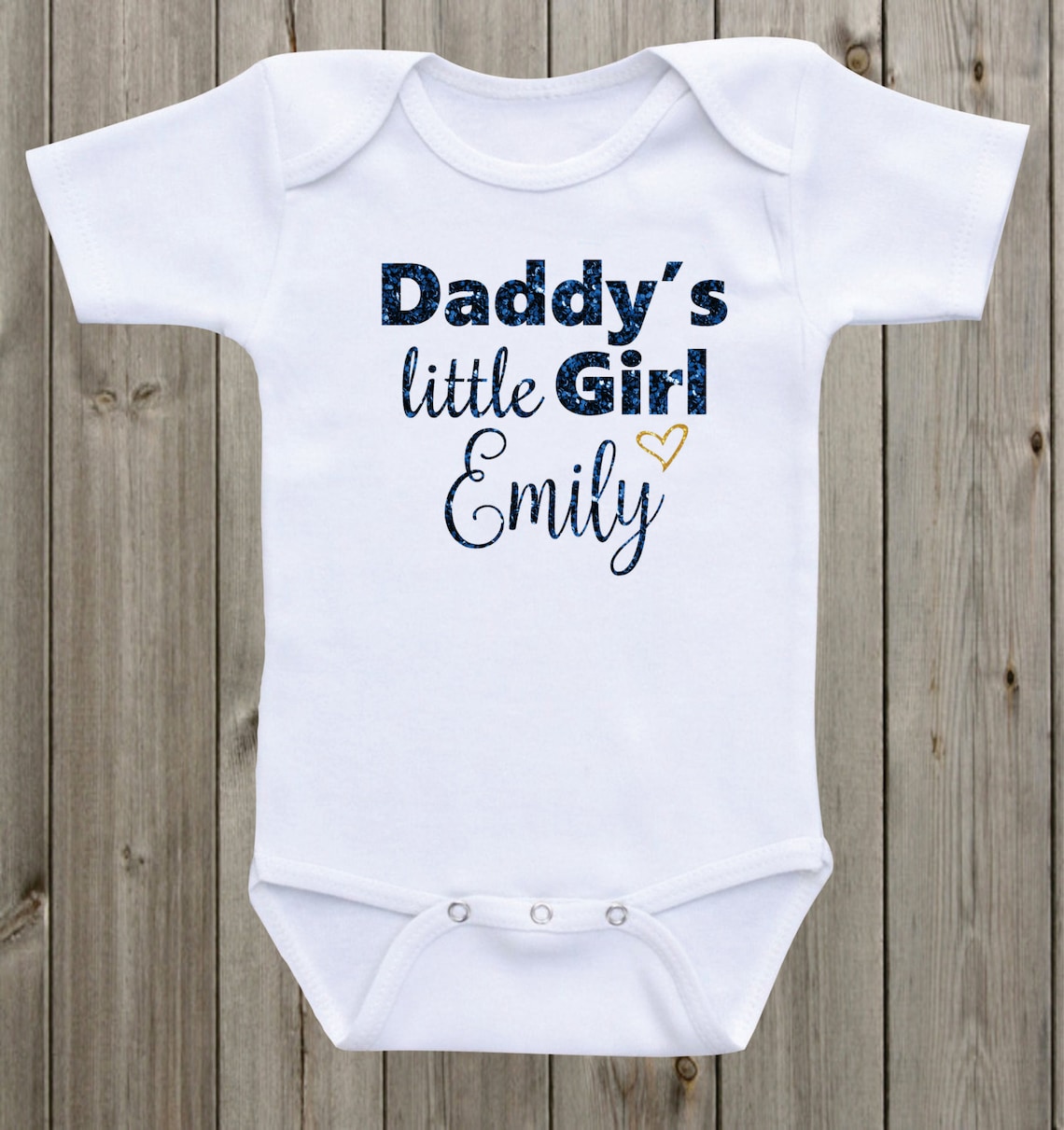 Daddy's Little Girl Baby Onesie Custom Onesie Glitter Etsy