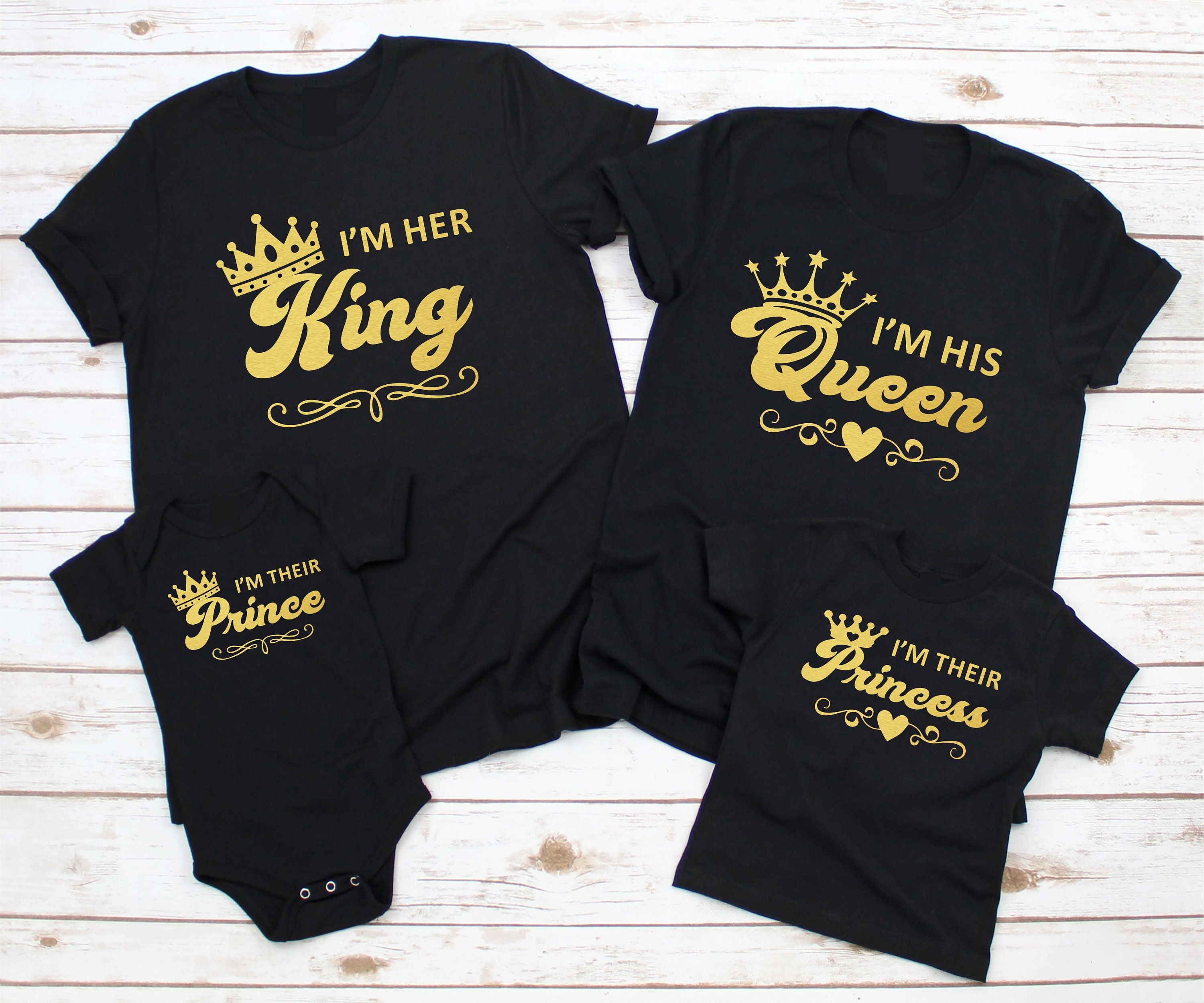 Family Queen King Princess Prince Baby Bodysuit -