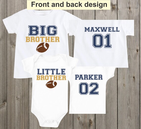 Big Brother Little Brother Shirts Matching Football Sports Jersey Baby Onesie Custom Personalized Boys Outfit Shirt Baby Shower Gift Etsy UK