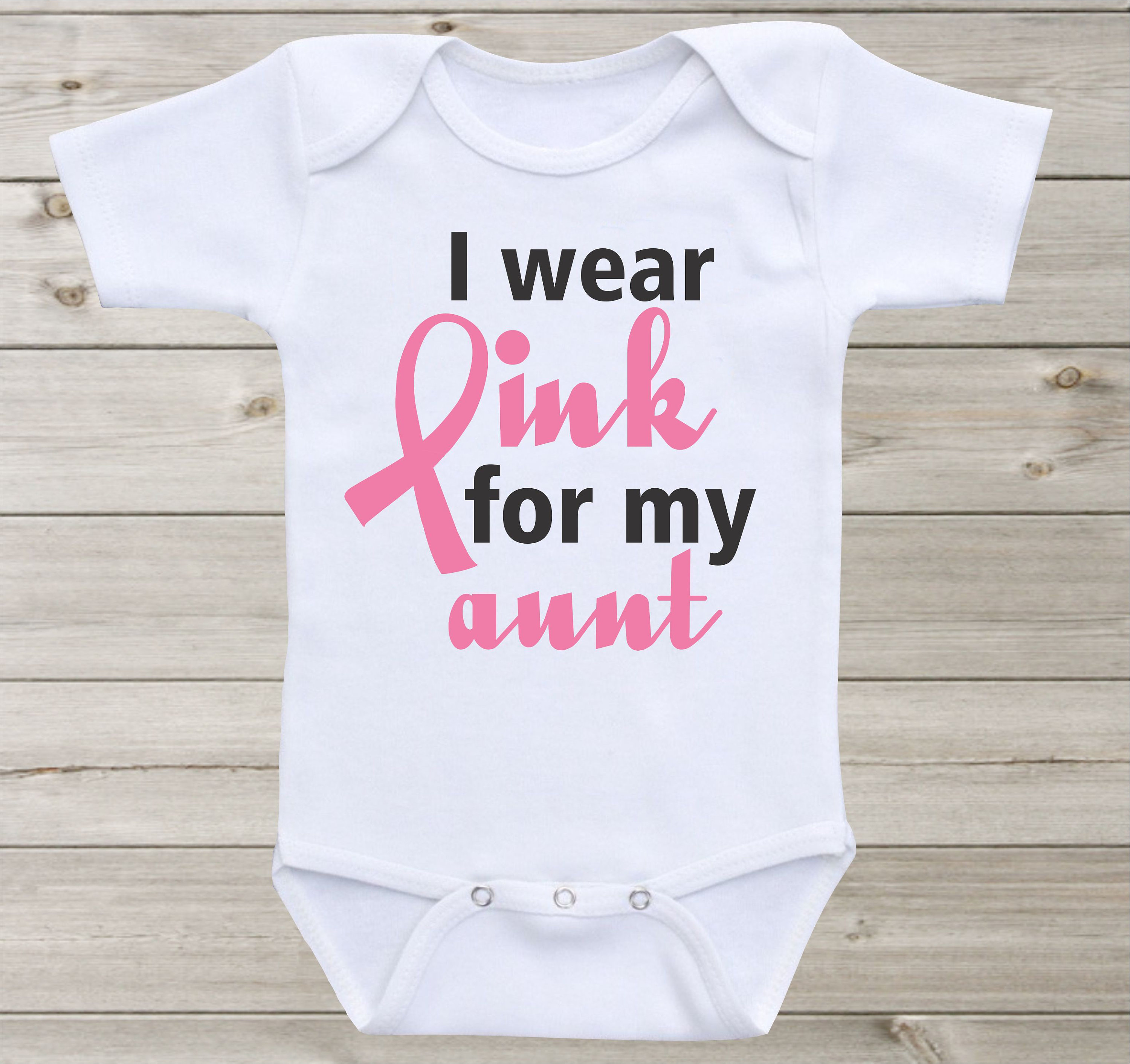 I Wear Pink for Grandma Breast Cancer Awareness Baby Long Sleeve Bodysuit