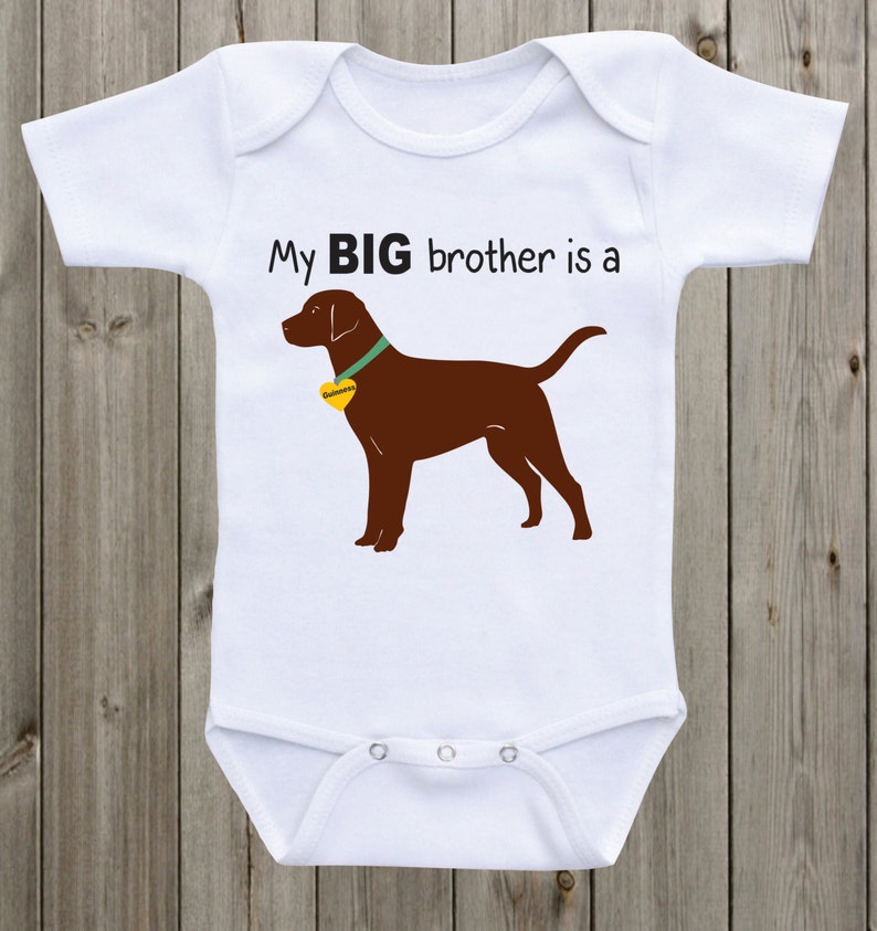 My Big Brother is a Chocolate Lab Baby Onesie ® Funny Onesie ® | Etsy