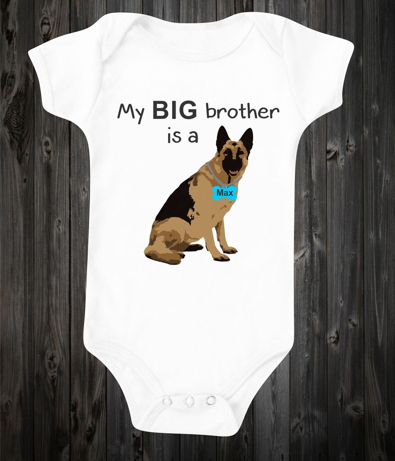My Big Brother is a German Shepherd Dog Baby Onesie Gender Etsy Australia