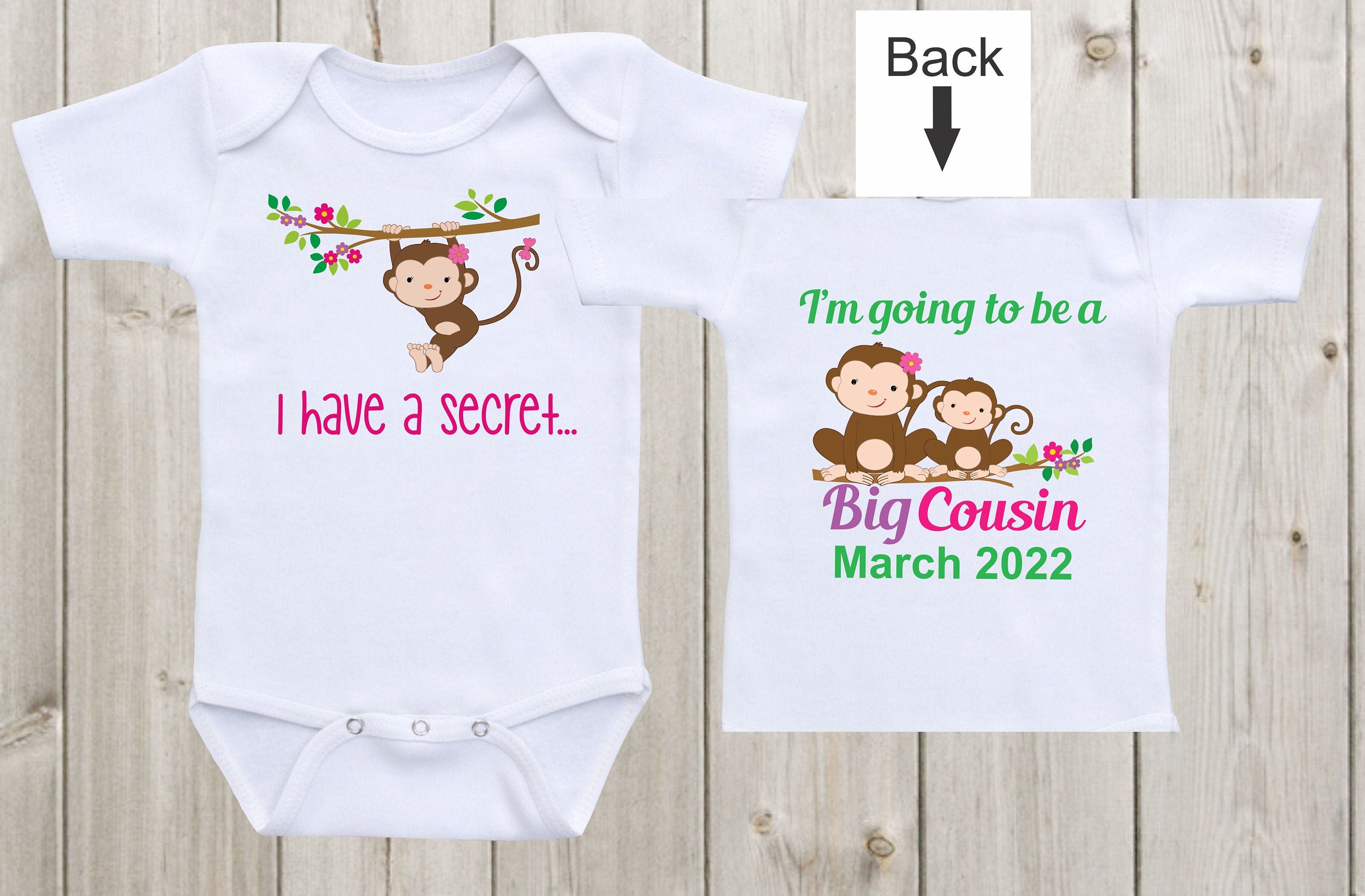 I Have a Secret Im Going to Be a Big Cousin Baby Onesie pic image