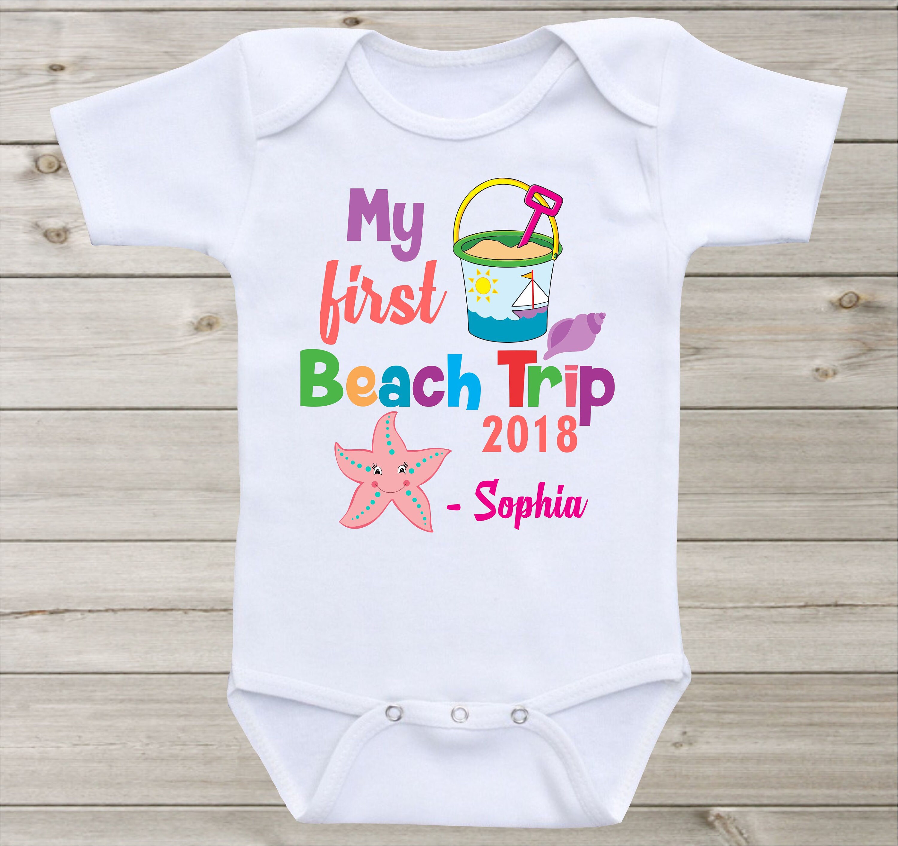 My First Beach Trip Baby Onesie Baby Girl Onesie Baby Girl Etsy