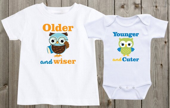 Set of 2 matching shirts Cute Owls Big 