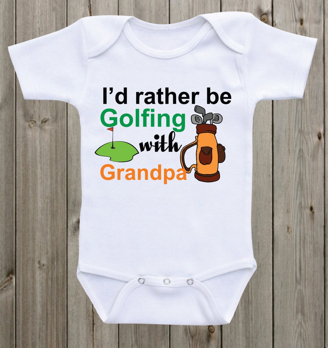Grandpa Onesie I'd rather be Golfing with Grandpa Baby Etsy
