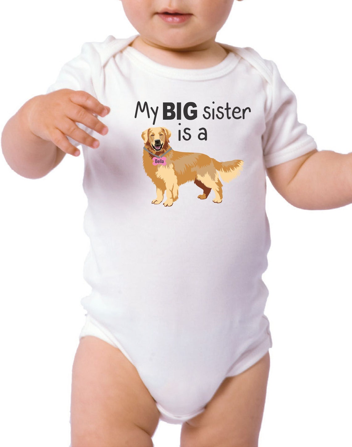 My Big Sister is a Golden Retriever Baby Onesie Dog Onesie Etsy