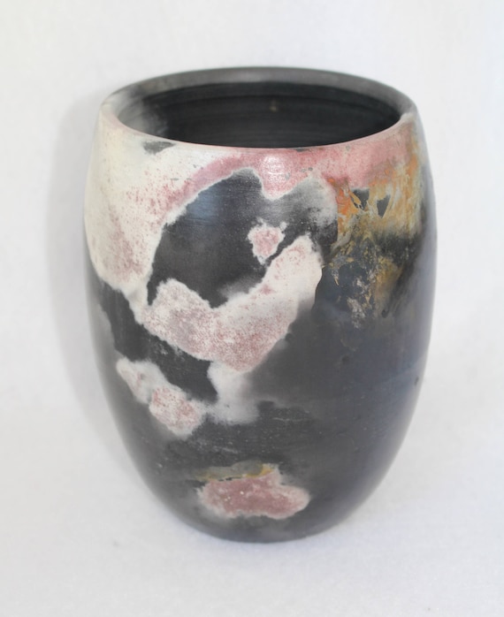 Handmade Ceramic Pit Fired Moon Vase Etsy