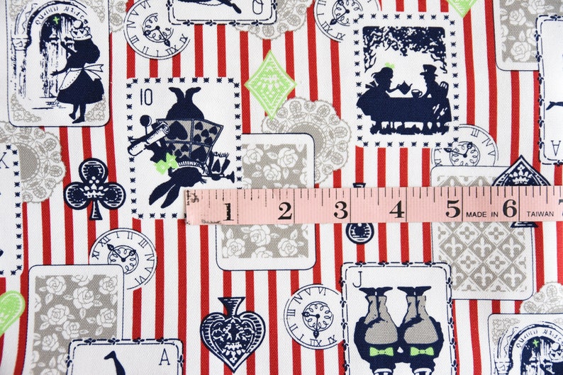Alice in Wonderland Fabric 1/2 Yard Red Etsy