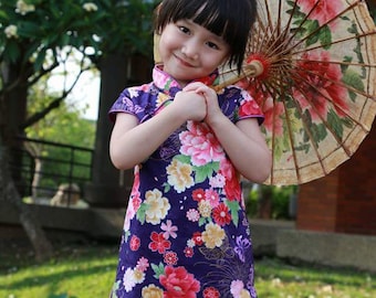 style chinois cheongsam fait à la main pour fille 1-10