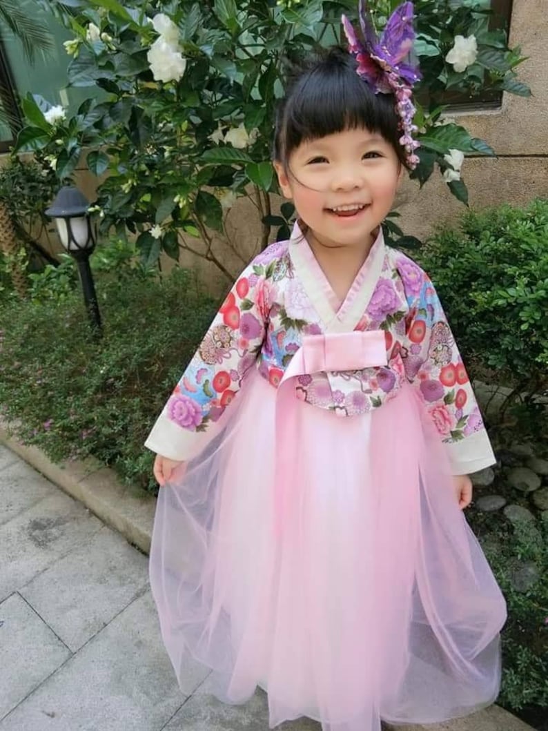 Hanbok for baby giri Korean Traditional Wedding Dress pink | Etsy