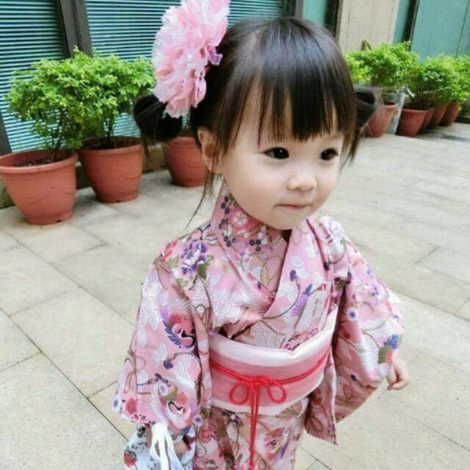 Japan kimono sakura custom order handmade for baby girl pink image 0.