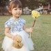 girl cheongsam style tutu dress custom order handmade blue/white 