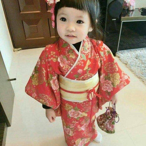 Japan Kimono Sakura Custom Order Handmade for Baby Girl Red - Etsy