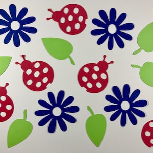 Lady Bug with Flowers and Leaves Confetti for Party, Picnic, or Barbecue