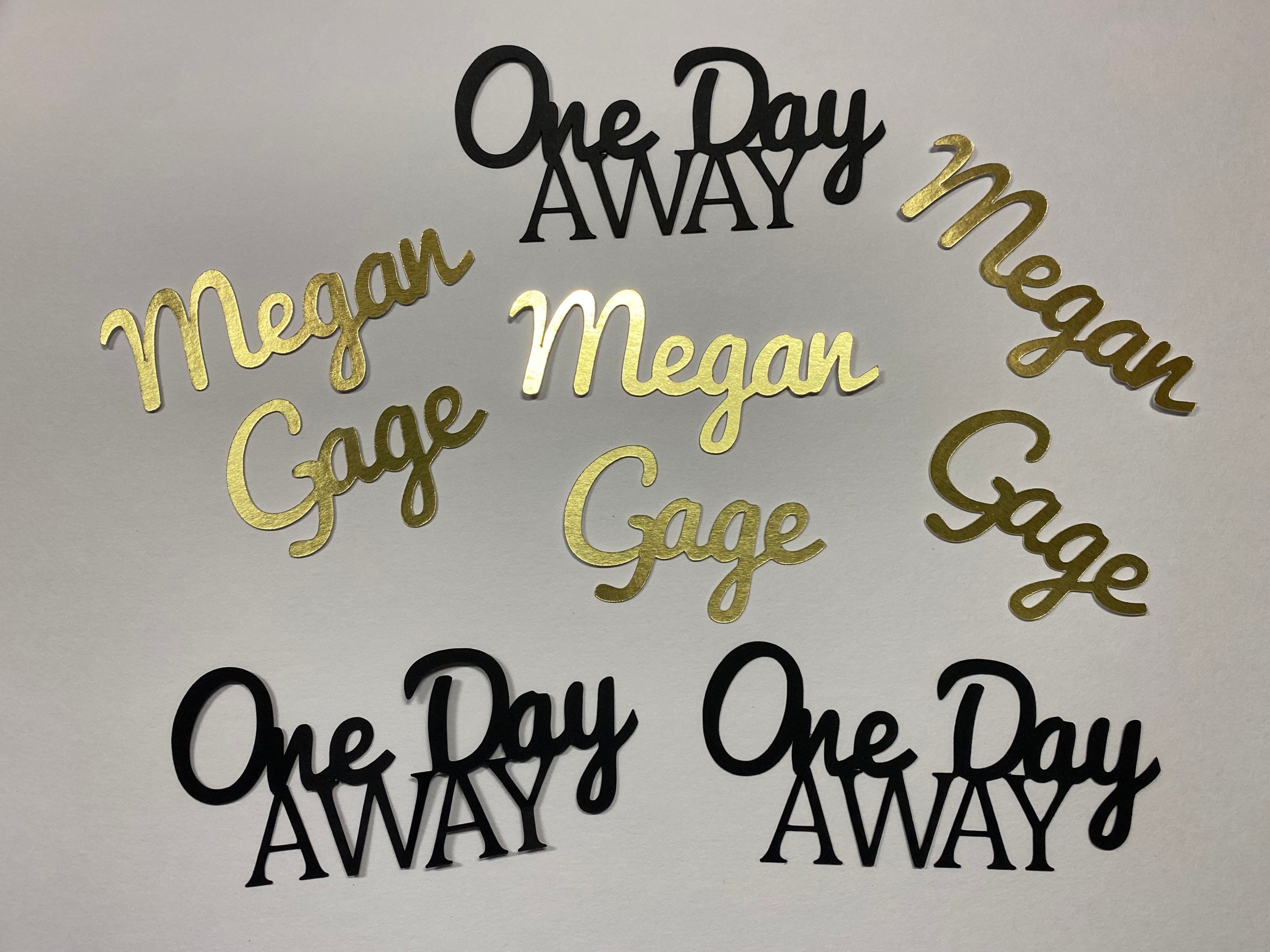 One Day Away - Rehearsal Dinner Decorations - Personalized With Name Confetti