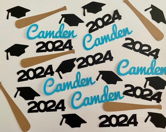 Personalized Baseball Graduation Confetti - Class of 2024 Graduate