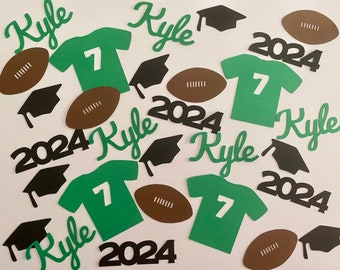 Personalized Football Graduation Confetti - Class of 2024 Graduate