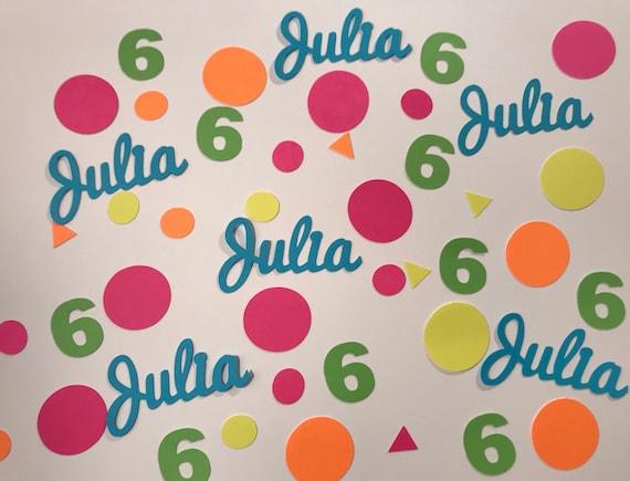 Happy Birthday Personalized Confetti Any Name with Circles Custom Confetti