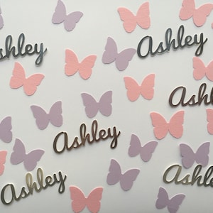 Personalized Butterfly Confetti - Your choice of name and colors - Baby Shower, Table Decor, Birthday Party, Graduation