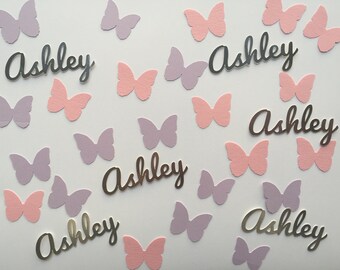 Personalized Butterfly Confetti - Your choice of name and colors - Baby Shower, Table Decor, Birthday Party, Graduation