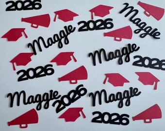 Personalized Cheerleader Graduation Confetti - Class of 2026 Graduate