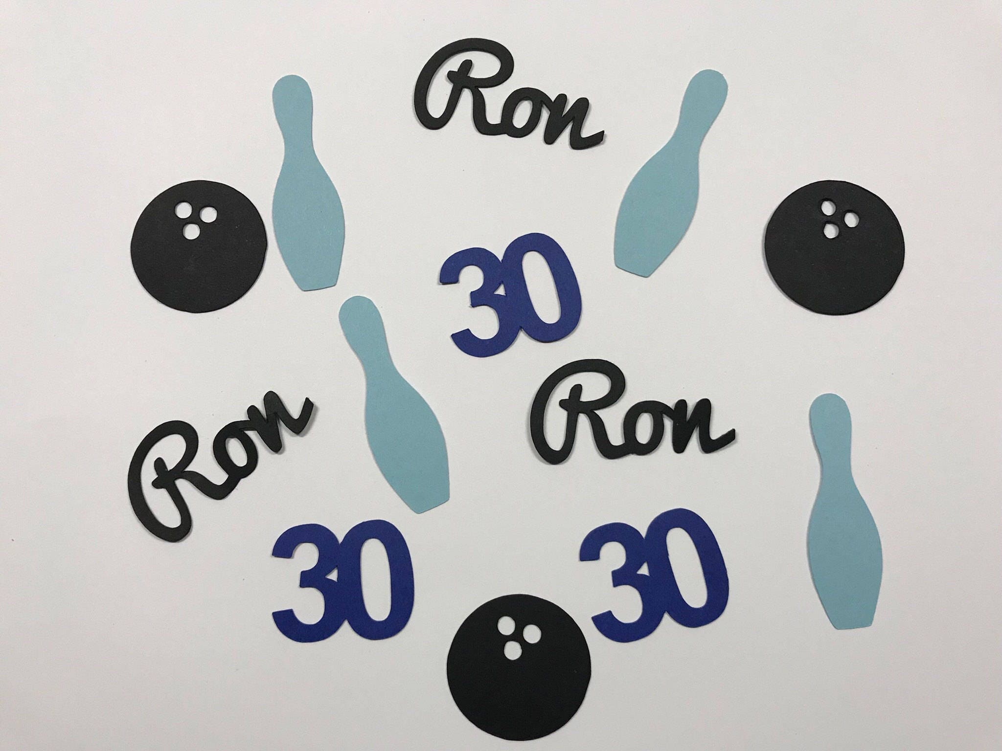 Bowling Theme Birthday Party Confetti Personalized with your choice of name color and number