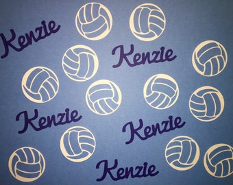 Custom Volleyball Confetti - Personalized Team Name Perfect for Banquet, Tournaments, Goody Bags, Party Decor, Gift Bags