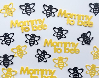 Bumble Bee Baby Shower Confetti - Mommy to Bee, Yellow and Black Bees