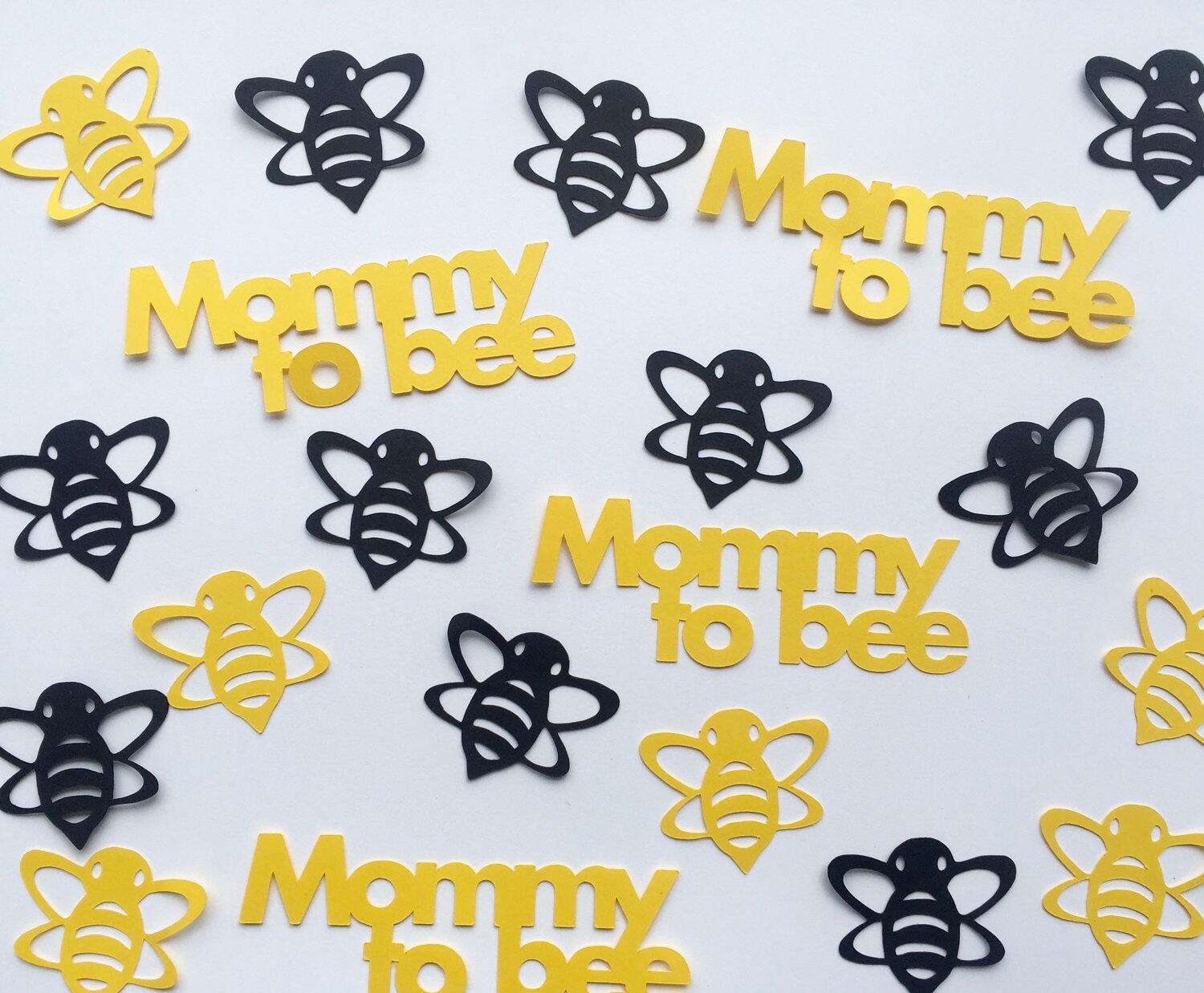 Bumble Bee Baby Shower Confetti Mommy to Bee Yellow and Black Bees