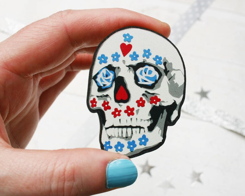 Sugar Skull Wooden Jewellery Day of the Dead Necklace