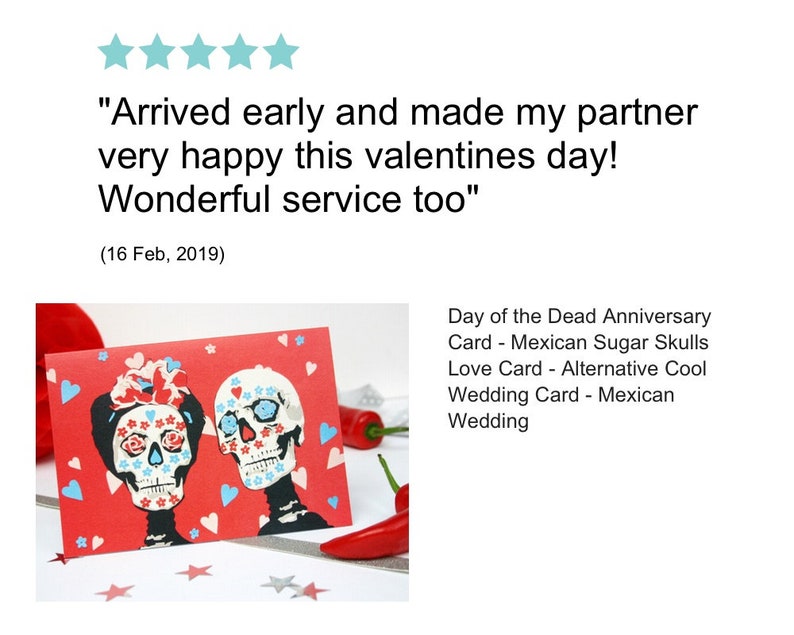 Day of the Dead Anniversary Card Sugar Skull Wedding Card image 6