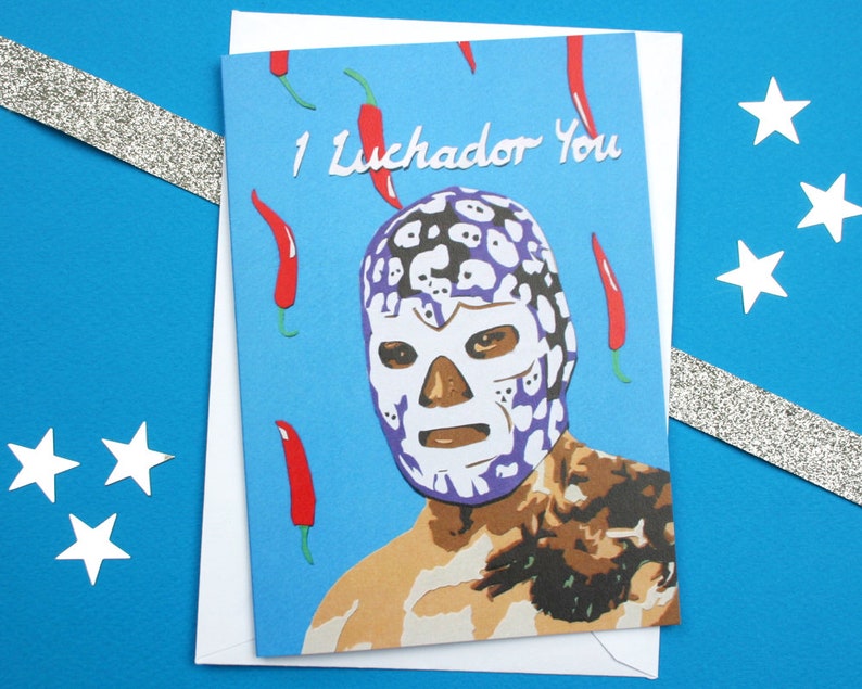 Mexican Wrestling Anniversary Card Lucha Libre Card For Him image 3